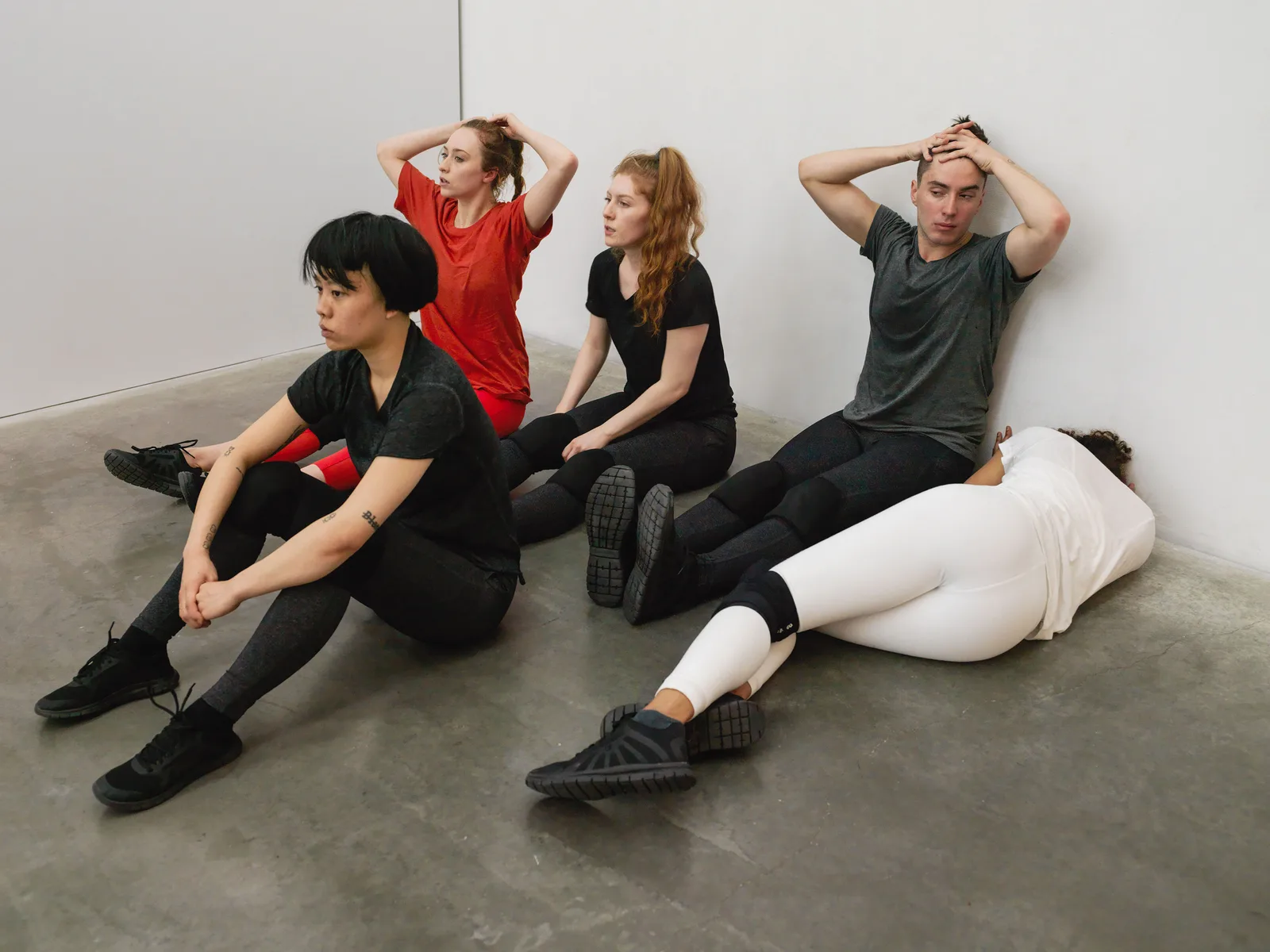 On False Tears And Outsourcing - dancers responsible for delivering self-organized efforts to resolve difficult and time-consuming issues “go the distance” across multiple overlapping phases using appropriated competitive strategies and appropriated intimate gestures
