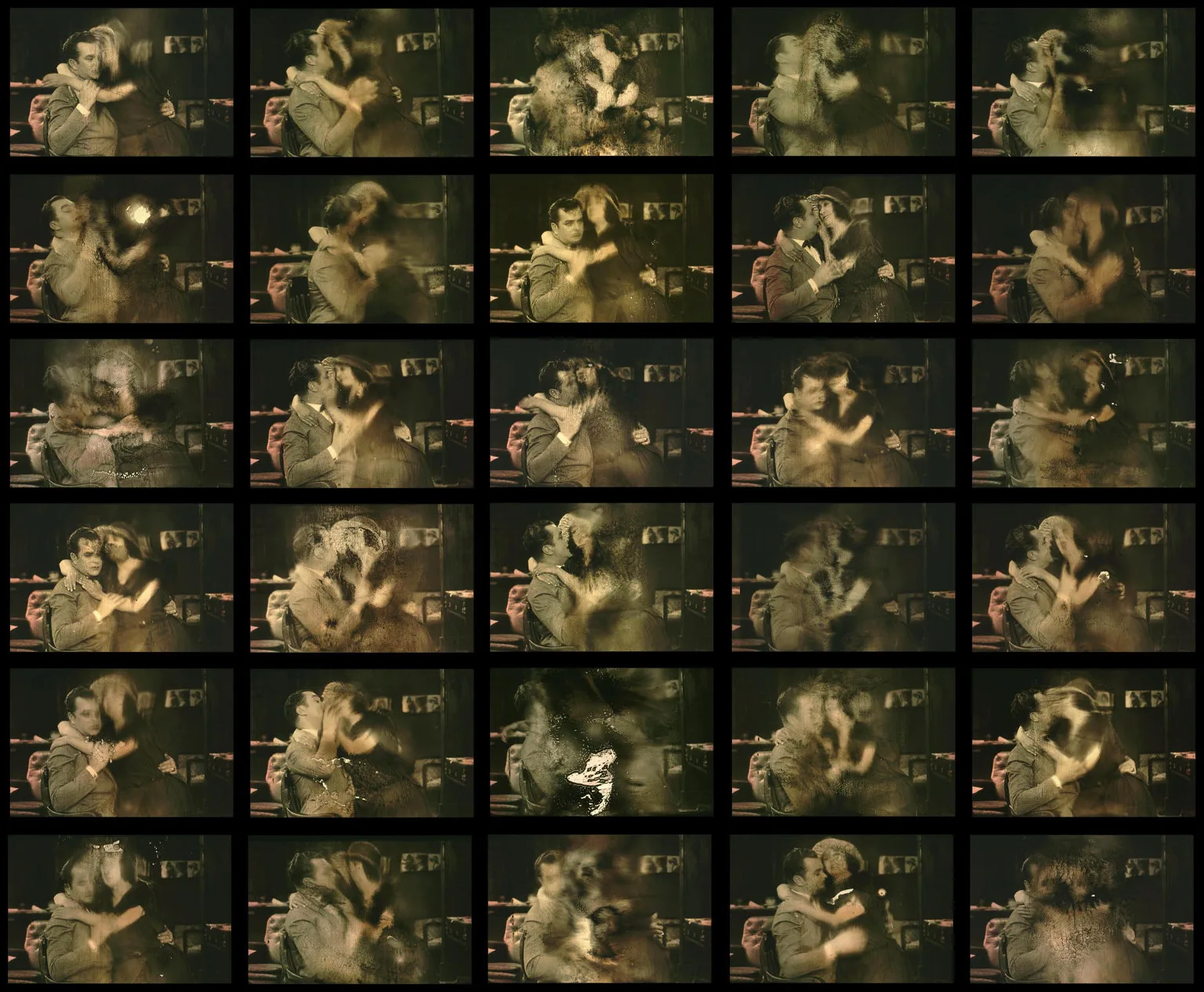 Les Trente Etreintes (installation of nr. 30 photographs)