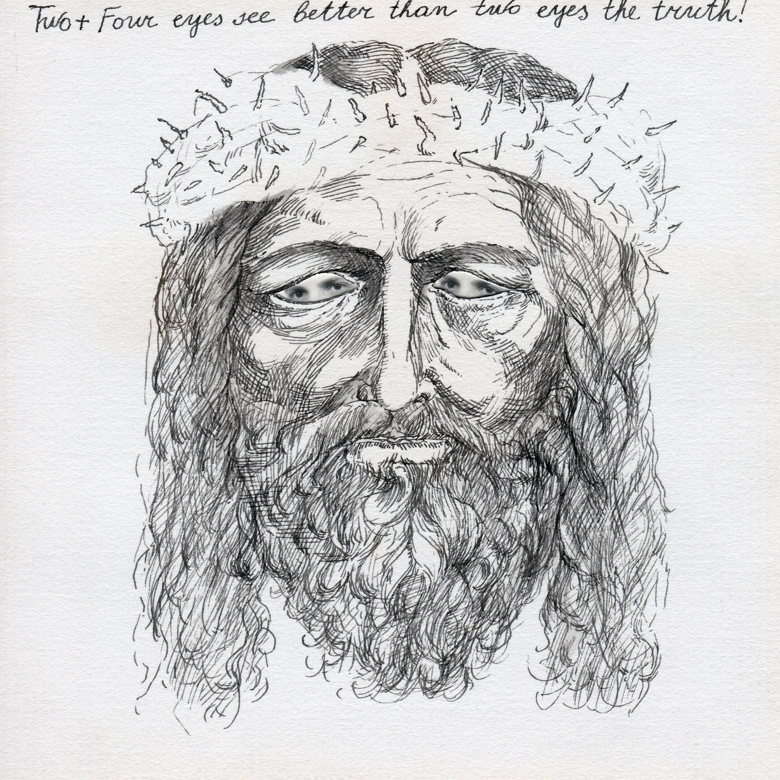 Drawing #132 from the cycle of 150 drawings “Crucifixion for the Fisherman”
