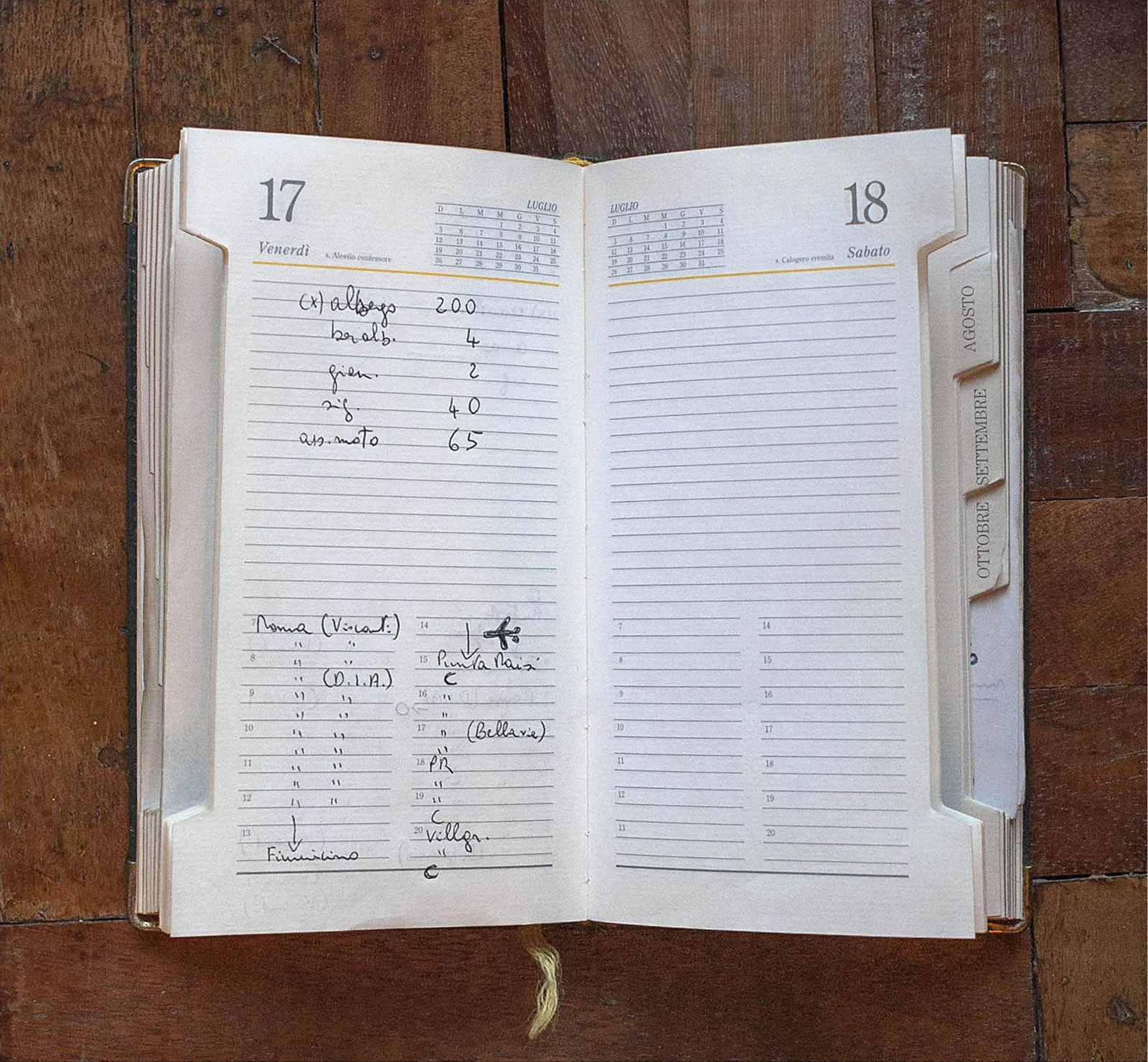 Paolo Borsellino, Agenda personale 1992