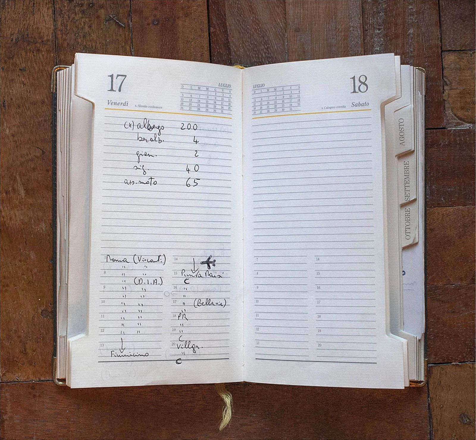 Paolo Borsellino, Agenda personale 1992