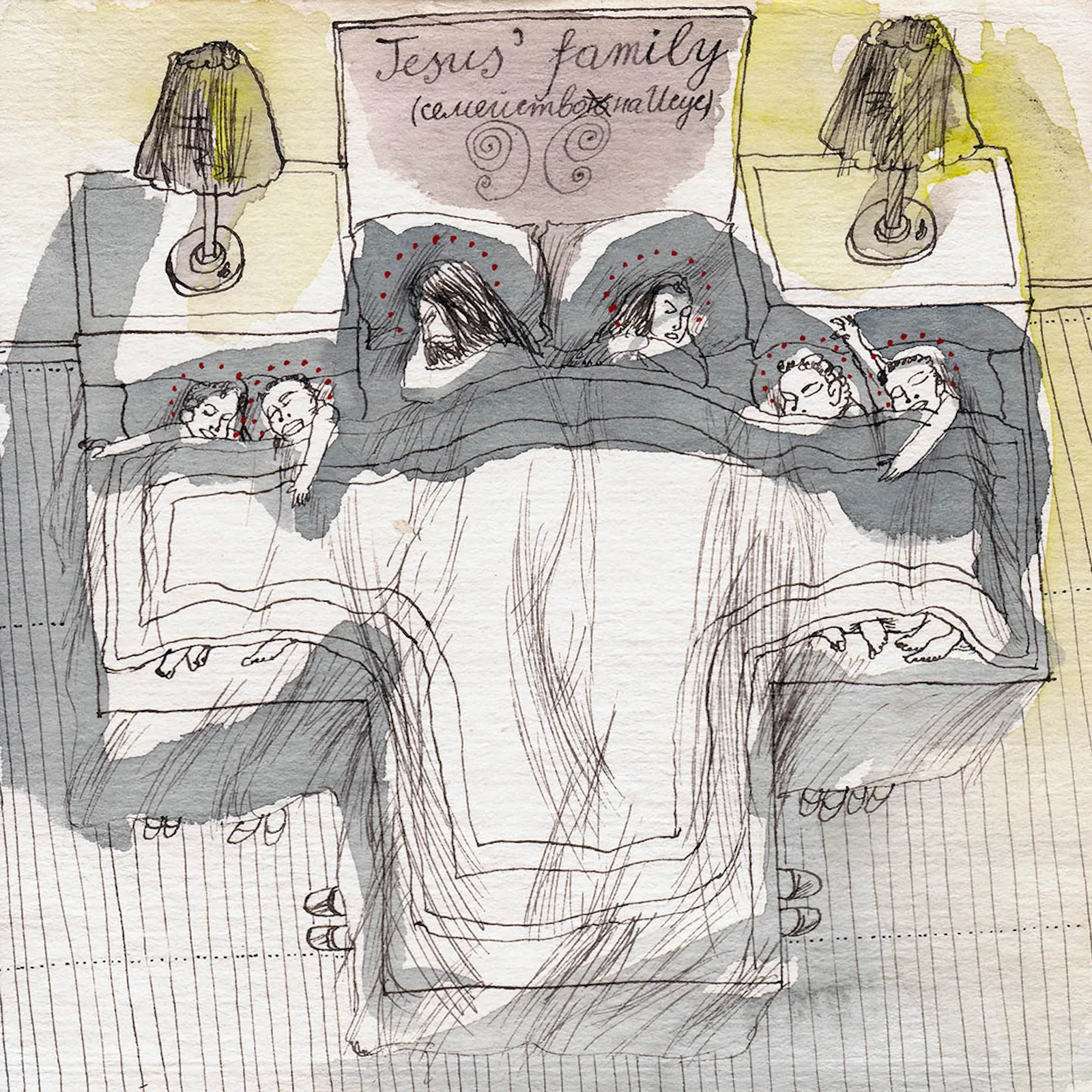 Drawing #128 from the cycle of 150 drawings “Crucifixion for the Fisherman”