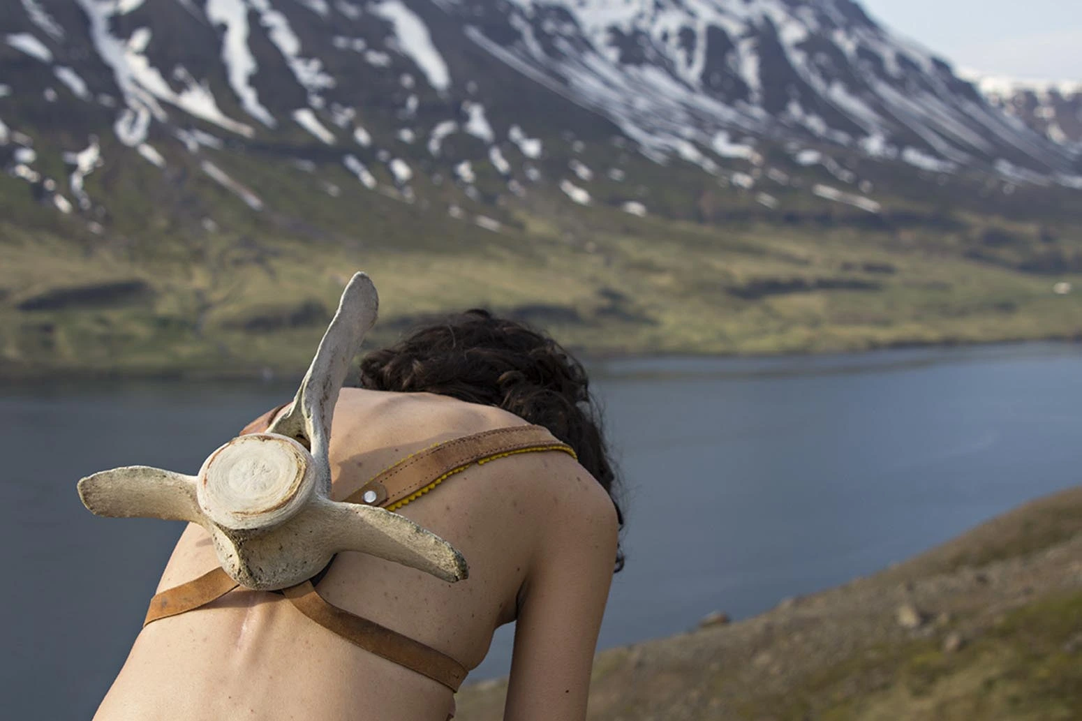 Self-portrait with a whalebone backpack