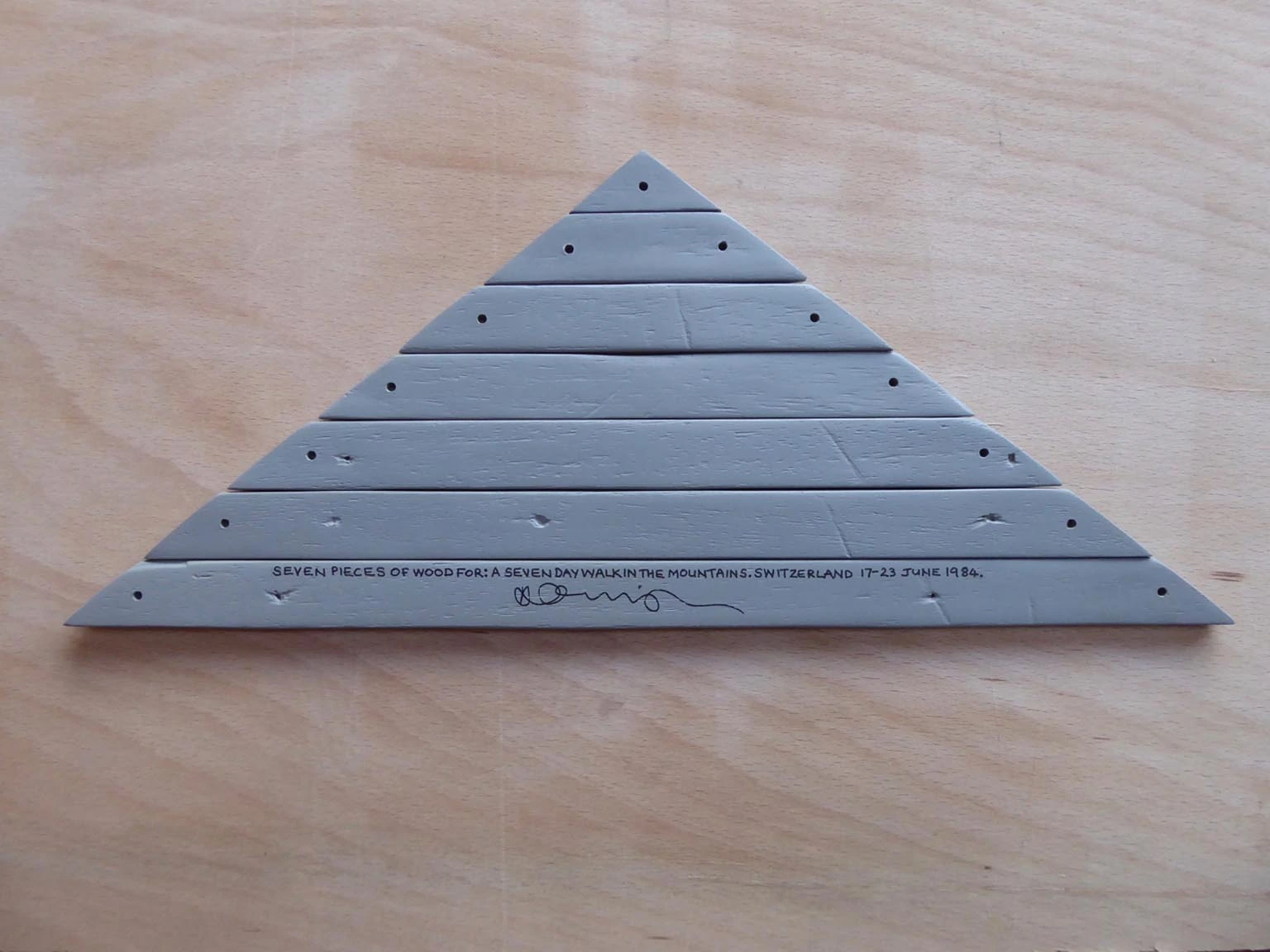 Seven pieces of wood for: a seven day walk in the mountains. Switzerland 17-23 June