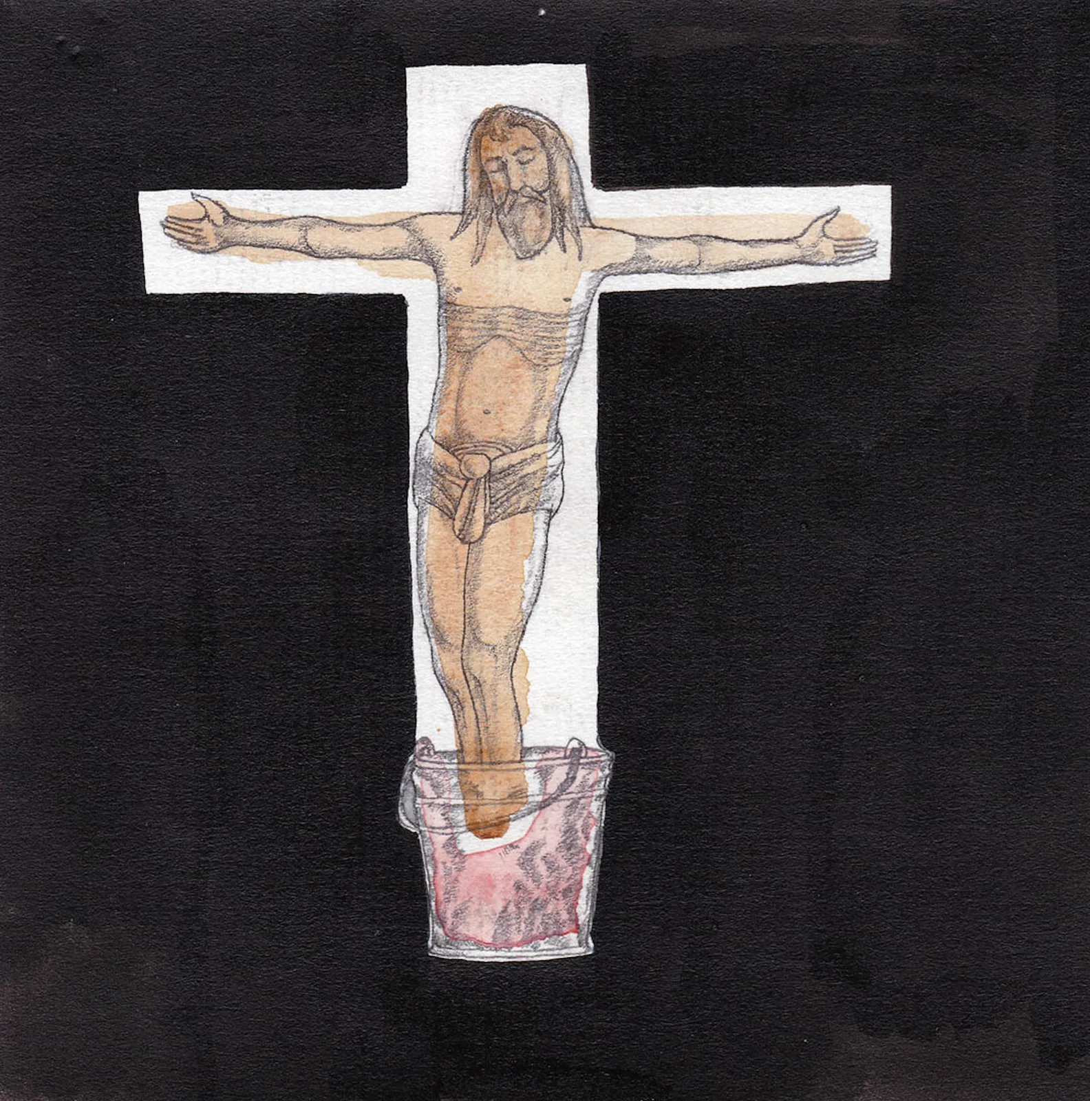 Drawing #40 from the cycle of 150 drawings “Crucifixion for the Fisherman”