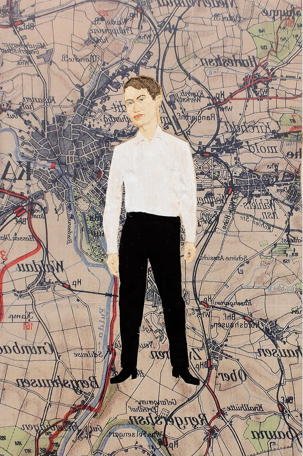Man on map