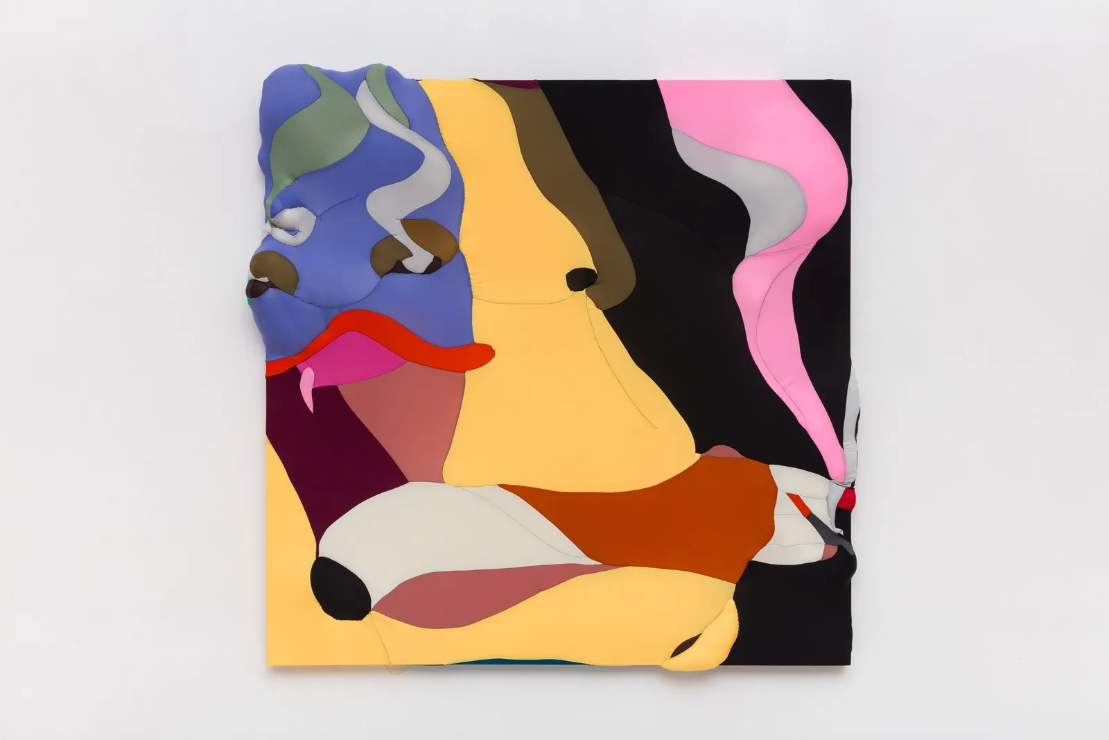 Gordo Durante (smoking fat guy)2019Lycra, silicone fiber, sewing thread, stretcher100 × 100 × 10 cm
