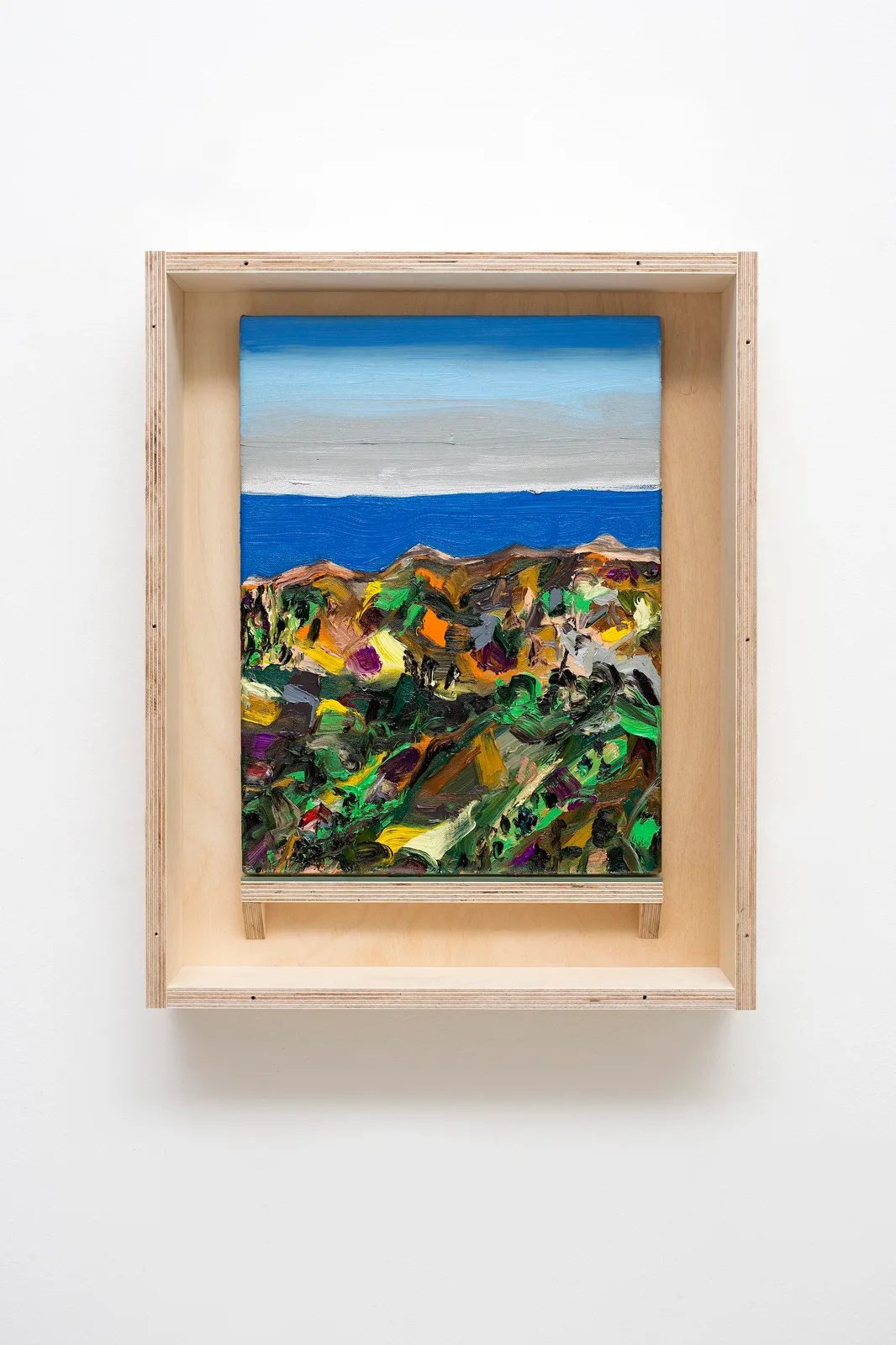 Matteo Fato, La bellezza del mondo, nel suo paesaggio, brucia gli occhi; bisogna arrendersi, sventolare una bandiera bianca sporca delle ceneri che cadono dagli occhi, farla pulire dal vento, per poterli curare; (prima di dipingere ancora)