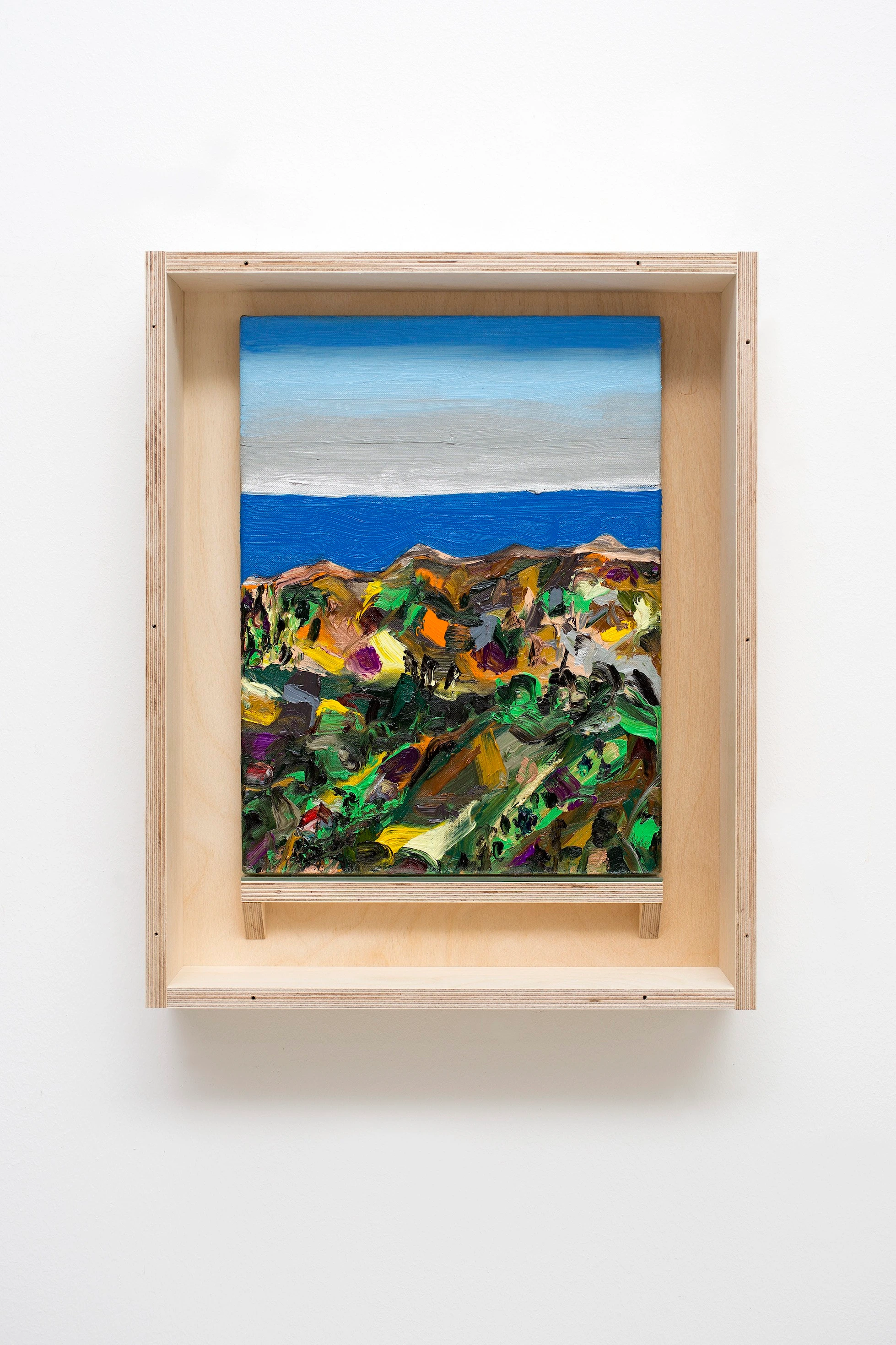 Matteo Fato, La bellezza del mondo, nel suo paesaggio, brucia gli occhi; bisogna arrendersi, sventolare una bandiera bianca sporca delle ceneri che cadono dagli occhi, farla pulire dal vento, per poterli curare; (prima di dipingere ancora)