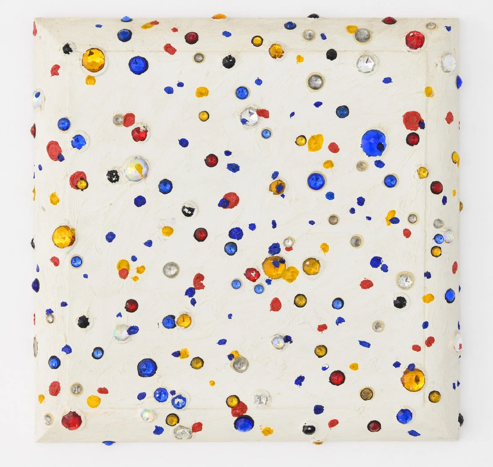 White with multi Colored Gems
