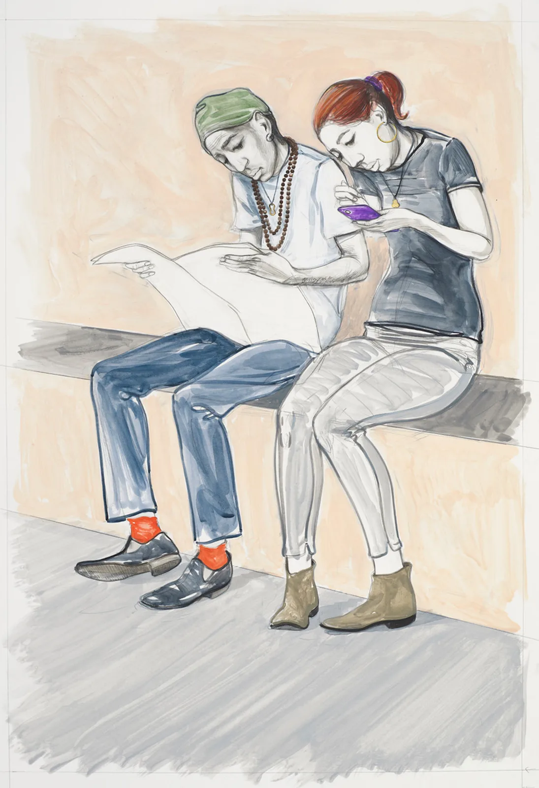 Untitled (Seated Couple Reading)
