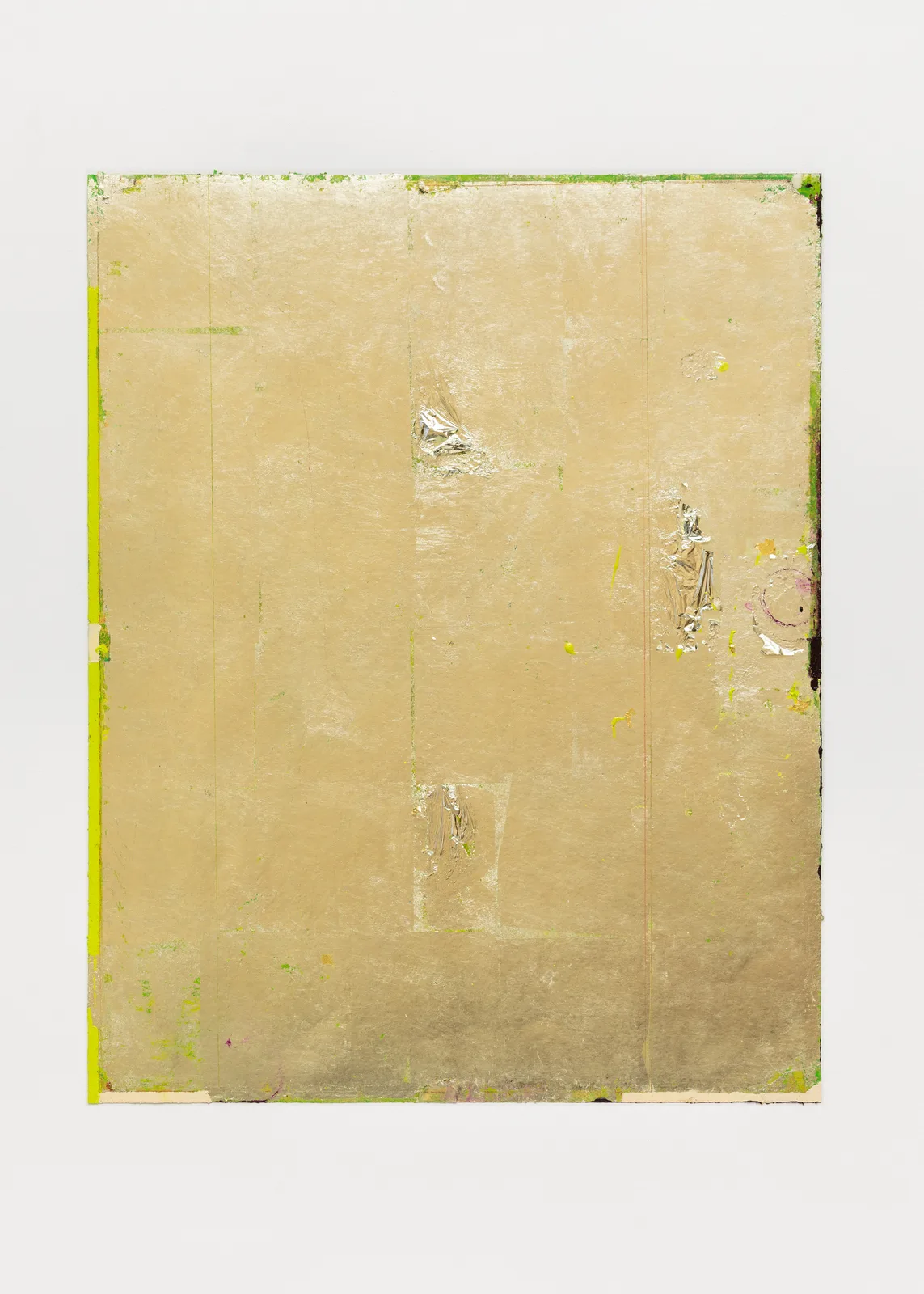 Studio n.5. Oro bianco su tono carne, giallo di Napoli chiaro e viola cobalto