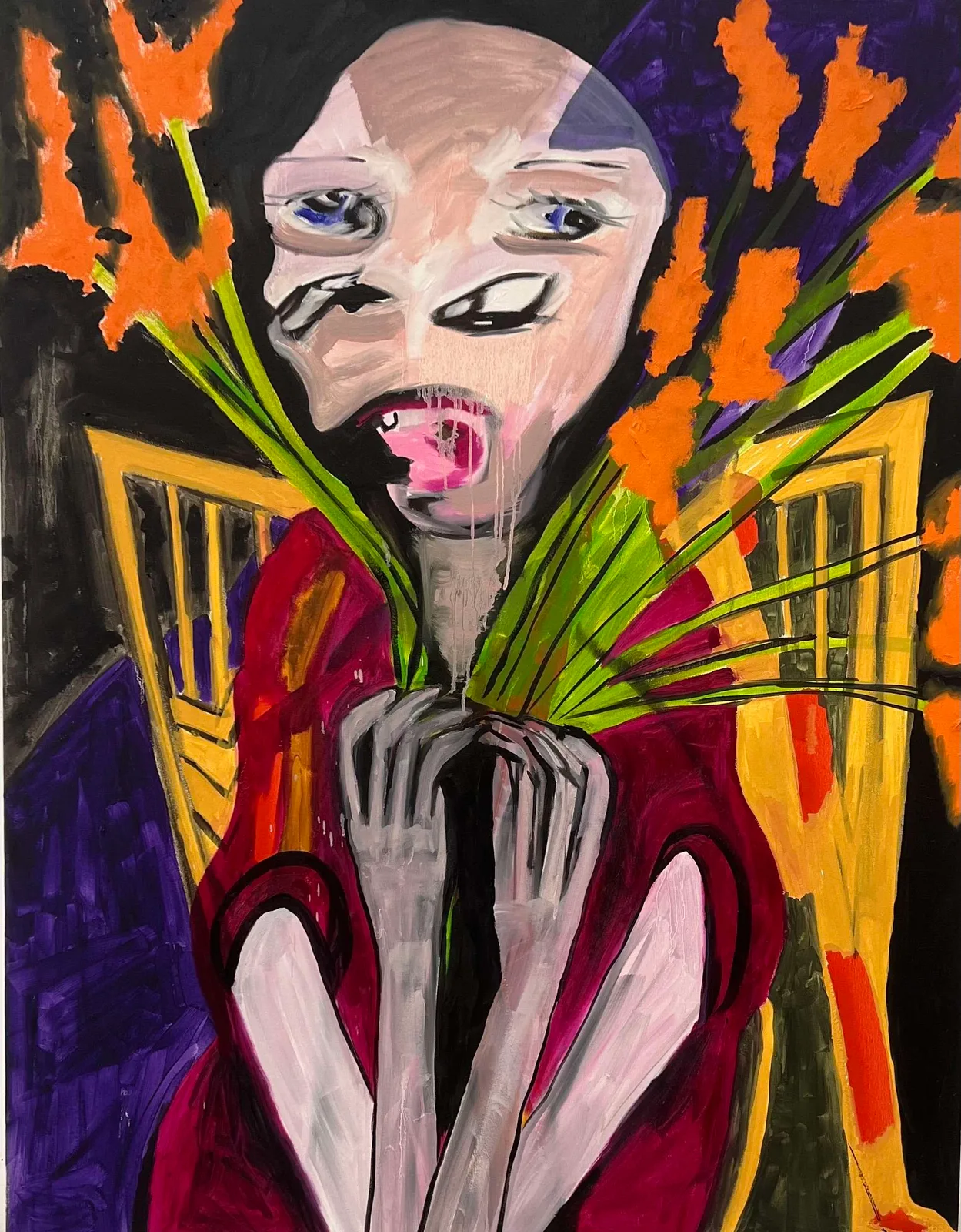 Self Portrait, Lilies