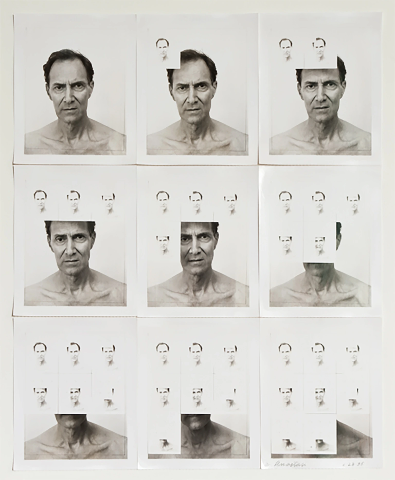 Nine polaroids of the artist
