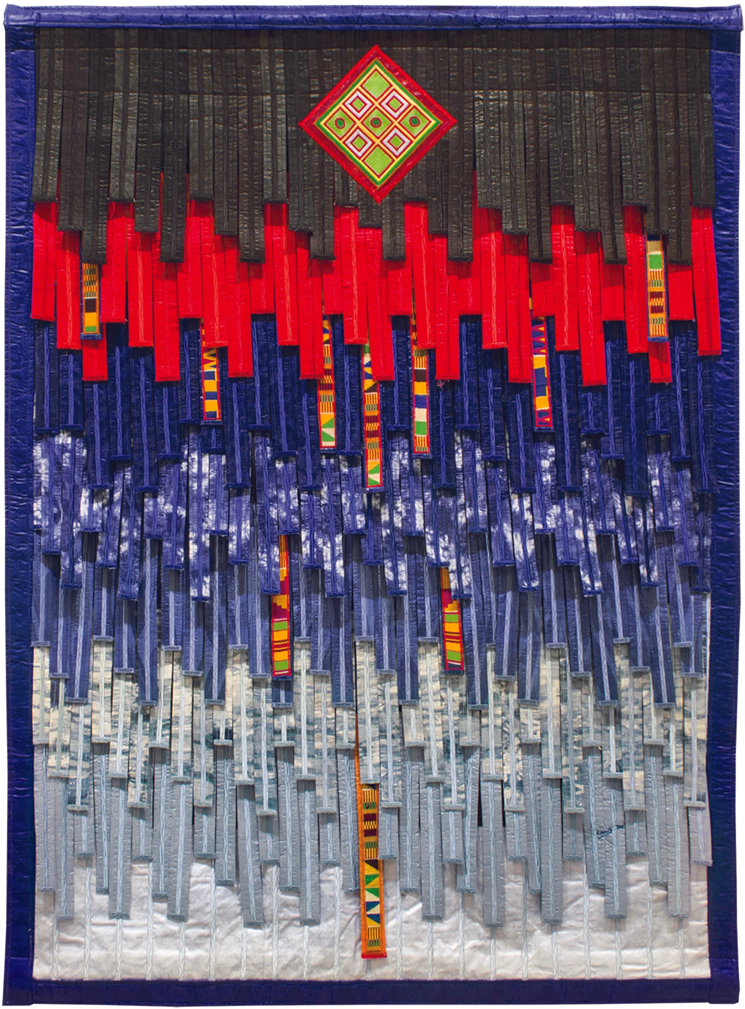 Bleu et rouge touareg (losange et kente)