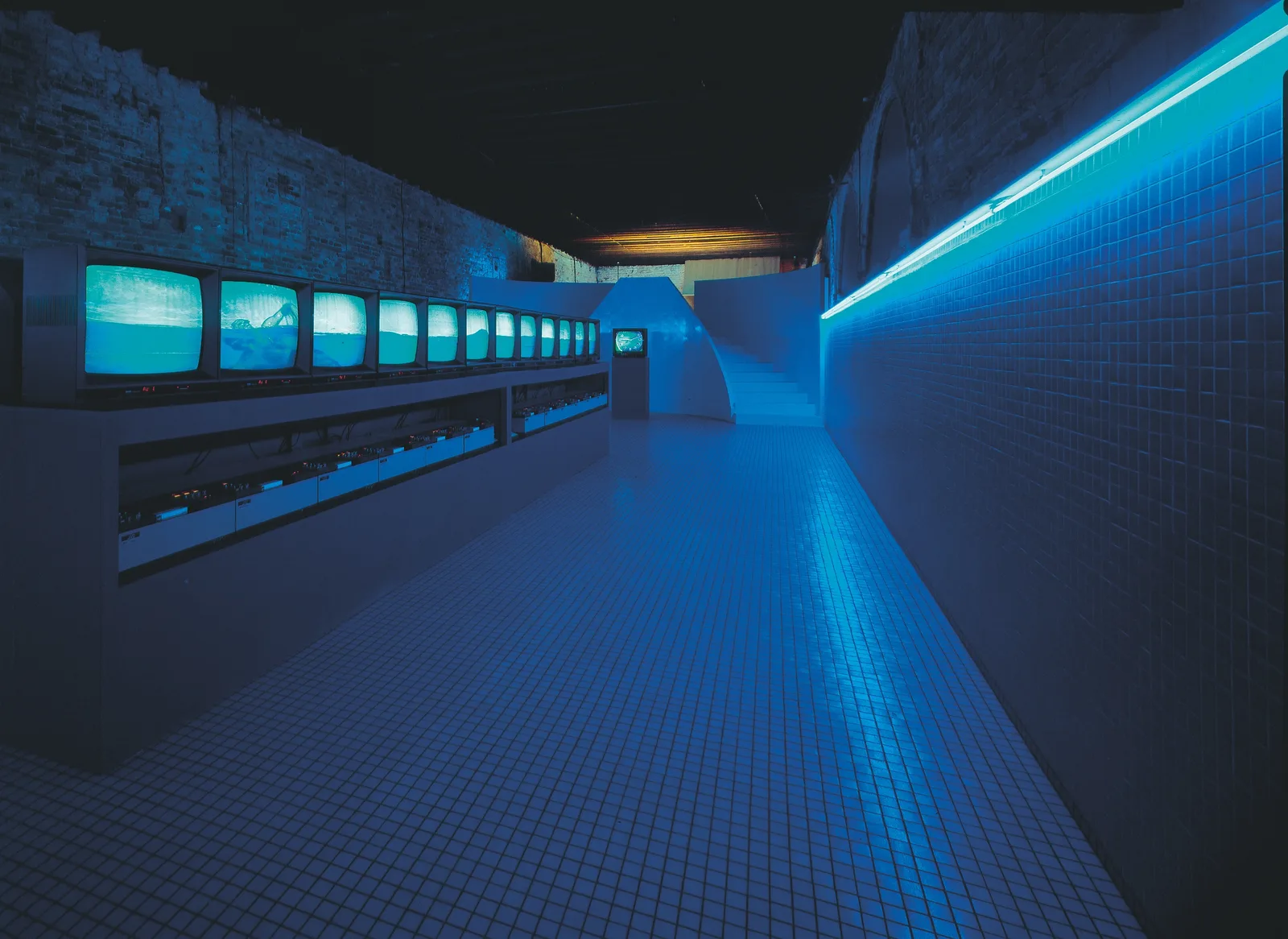 Il nuotatore (va troppo spesso ad Heidelberg), videoambiente, Palazzo Fortuny, Venezia, 1984