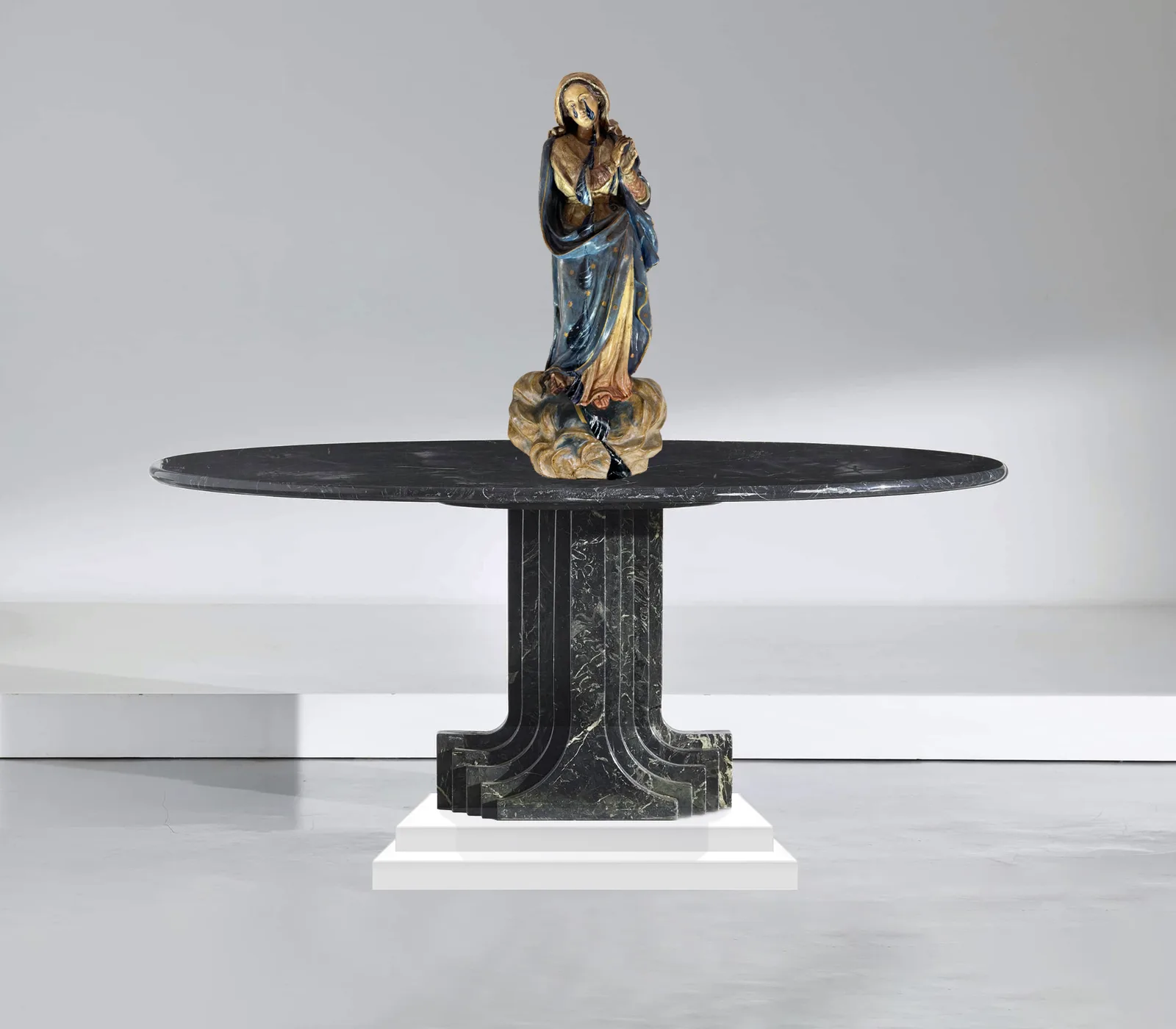 VERGINE ASSUNTA CON LACRIME MARMO NERO MARQUINA