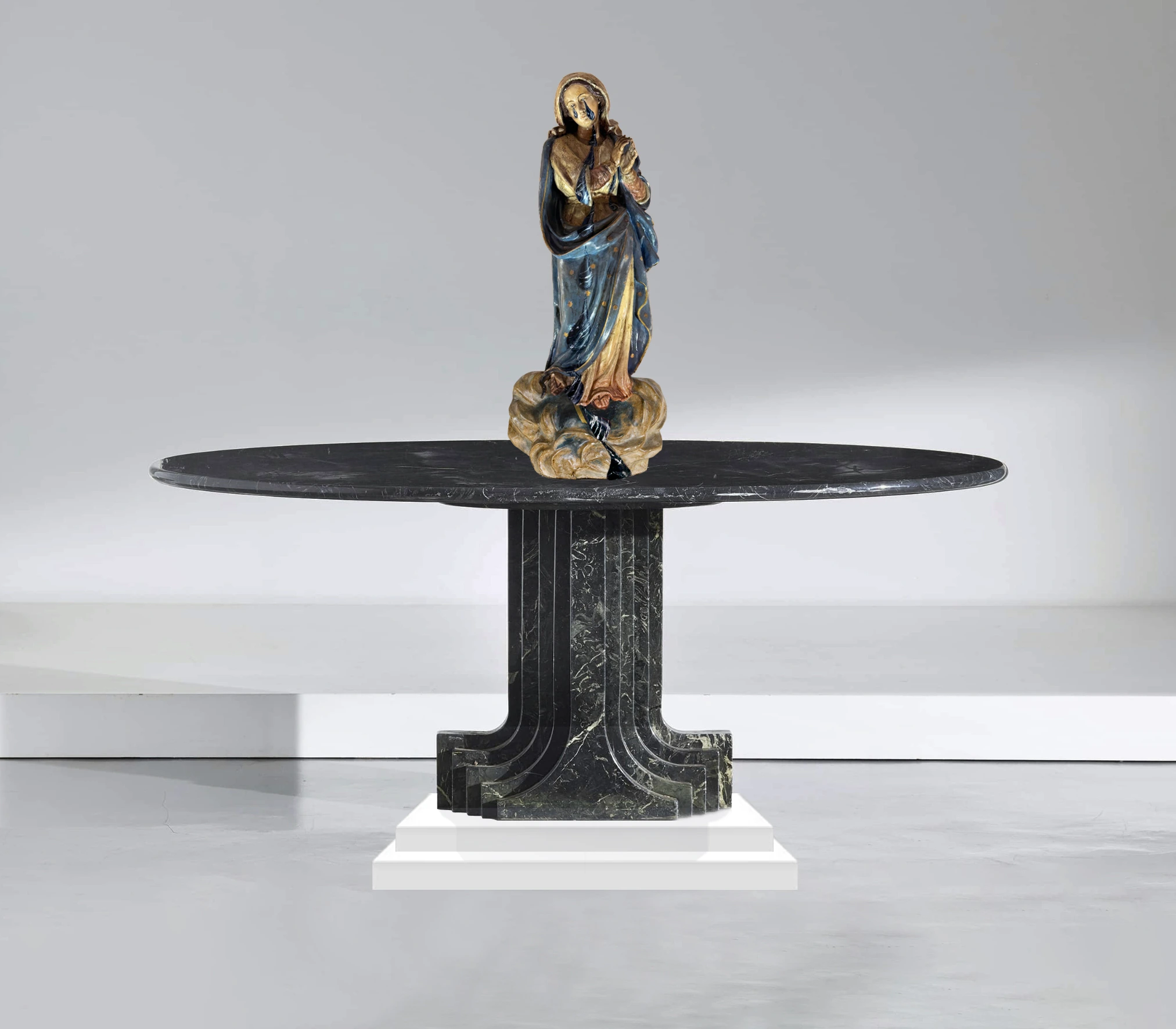 VERGINE ASSUNTA CON LACRIME MARMO NERO MARQUINA