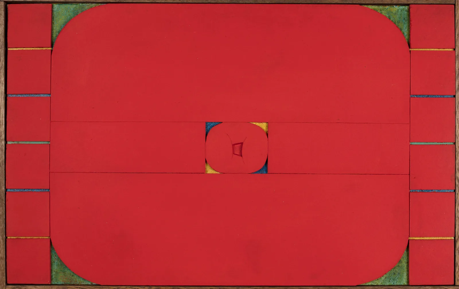 Untitled 4 di Katsumi Nakai, opera in legno sagomato e tela a olio (1965–66), Ronchini Gallery, Artissima 2025