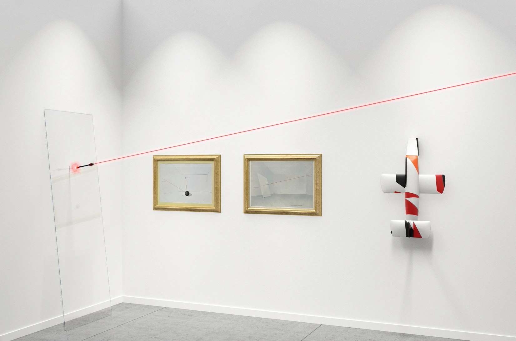Cristallo con freccia laser di Maurizio Mochetti