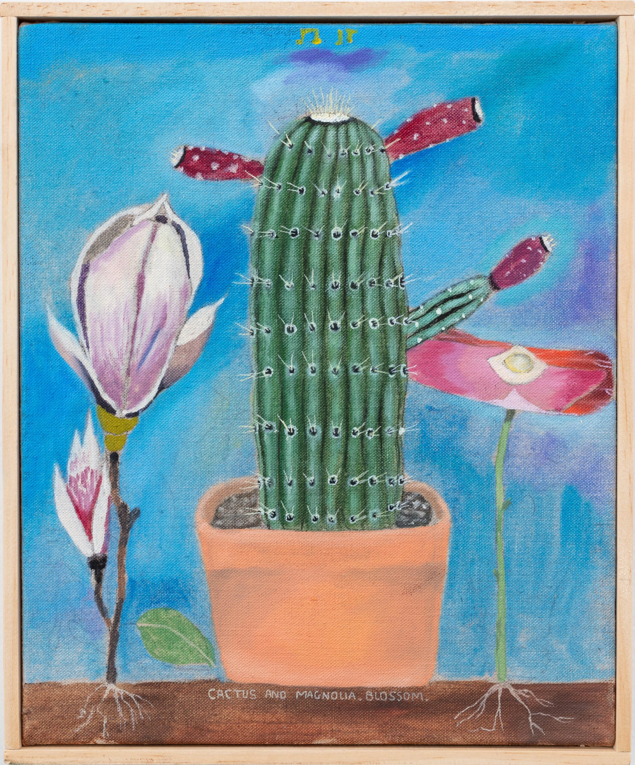 Cactus And Magnolia Blossom