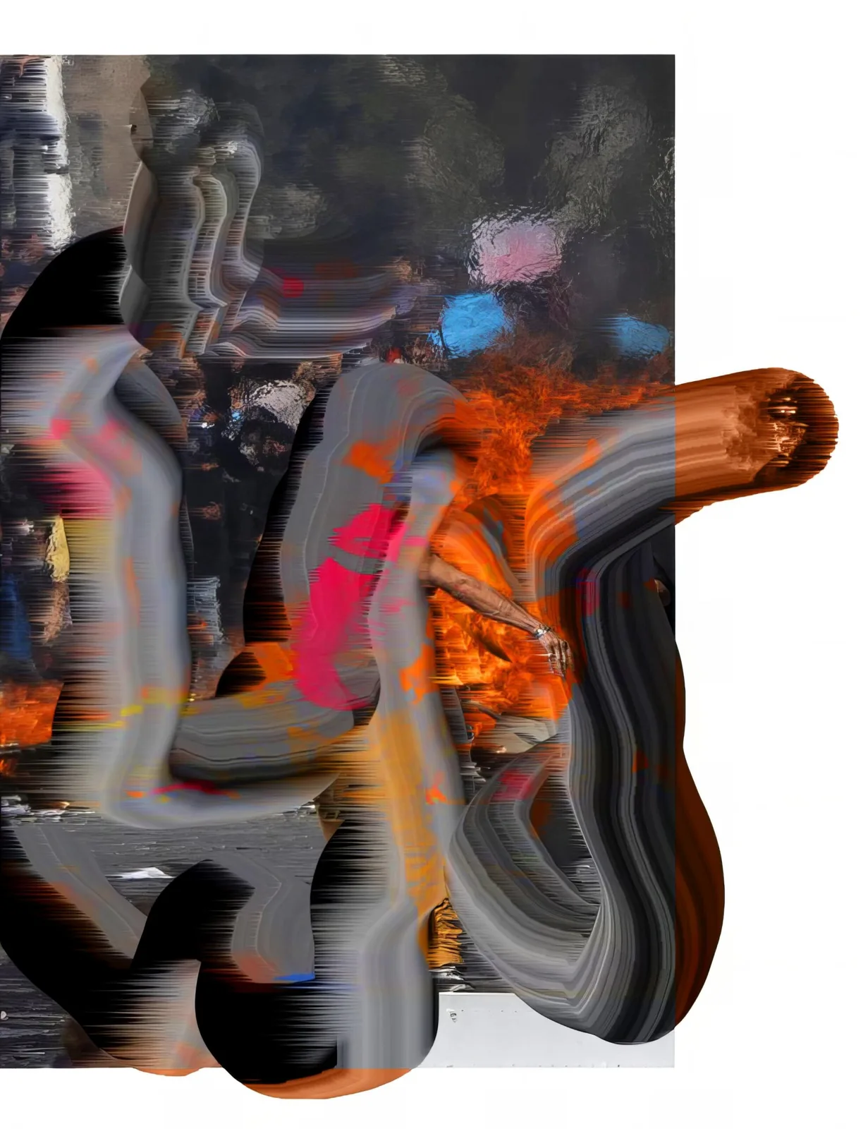 Jiri Thyn, from the series Ugly Now, 2024, photograph with digital drawing on glass, courtesy of Hunt Kastner