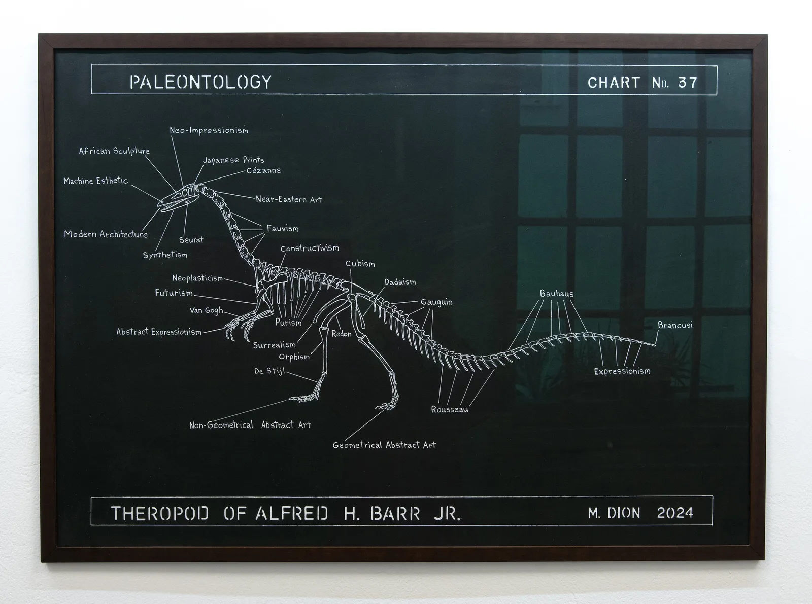 Paleontology (Theropod) di Mark Dion, inchiostro su carta Arches, 2025 – Artissima 2025