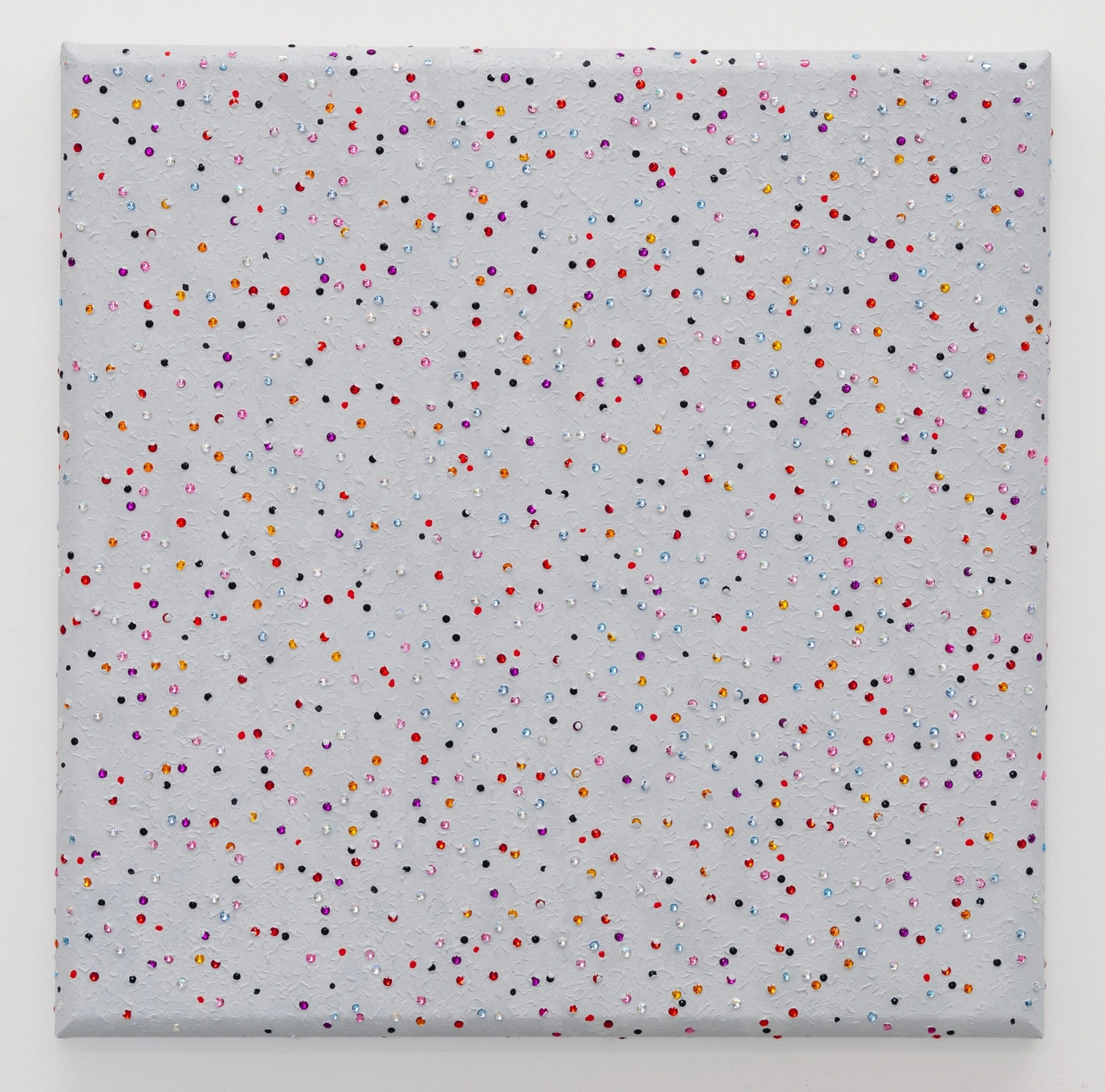 Grit Too di John Torreano, pittura mista su tela con gemme acriliche, esposta ad Artissima 2025