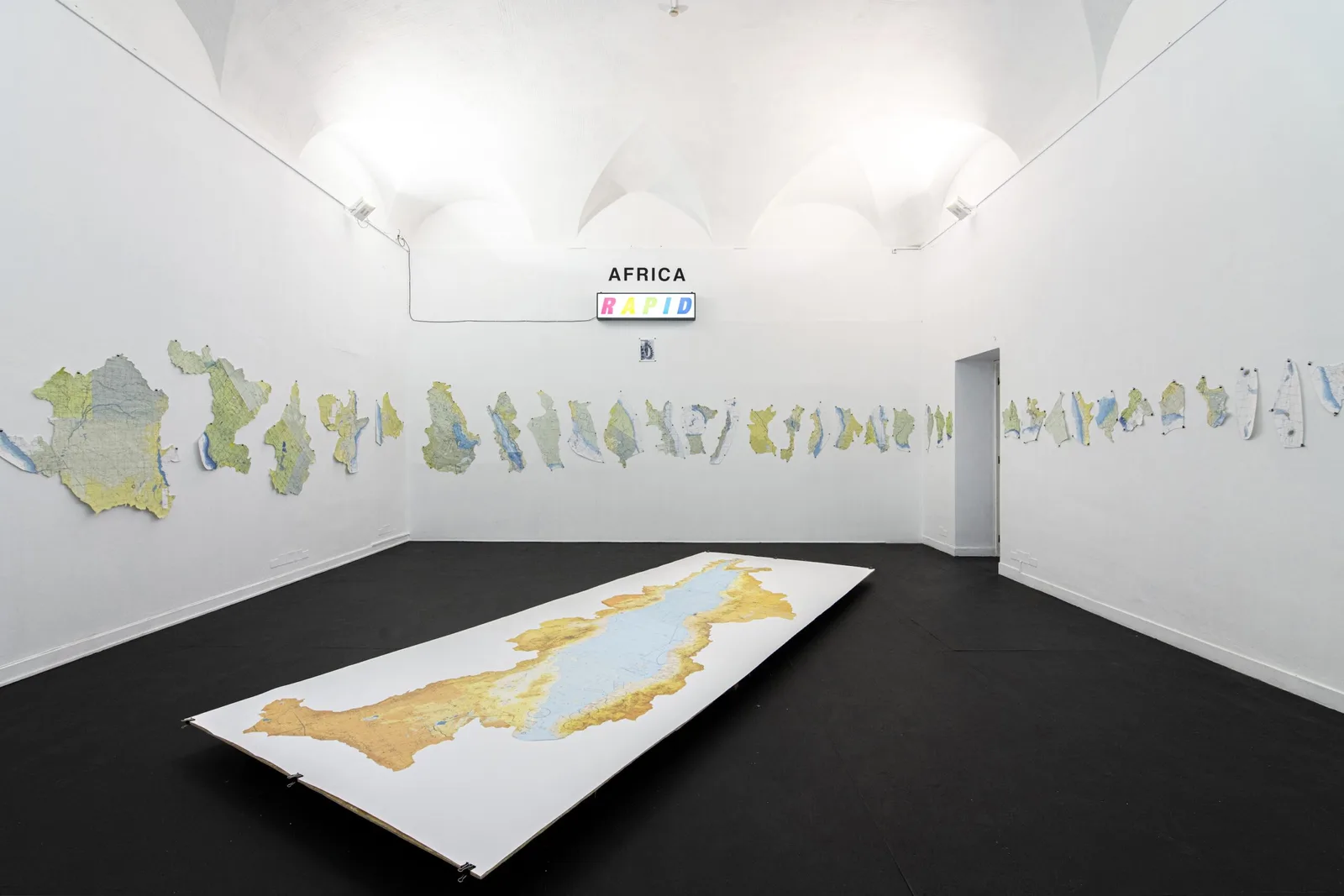 Azioni sulla Terra: Africa di Peter Fend, collage su carta, 2024 – Artissima 2025