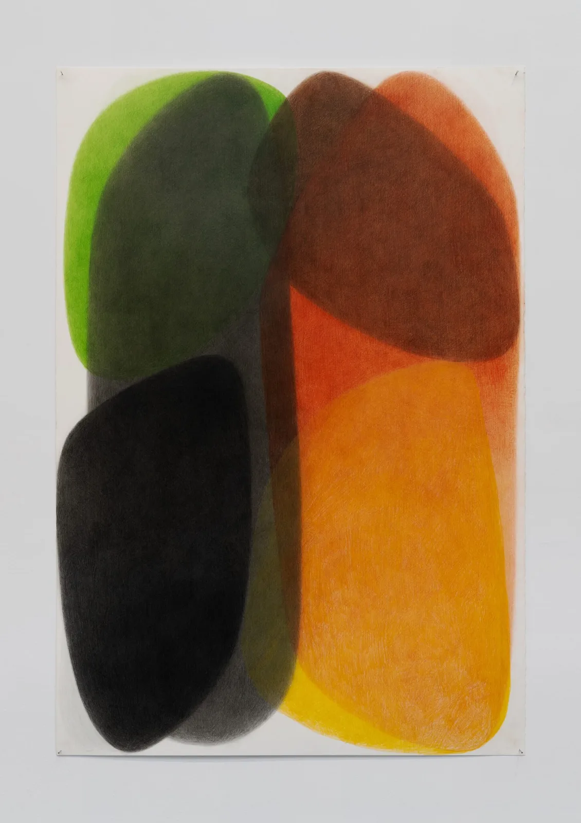 Sacco and Vanzetti – Factory Remnant Mix #1 di Margarita Gluzberg, disegno su carta con matite colorate esaurite