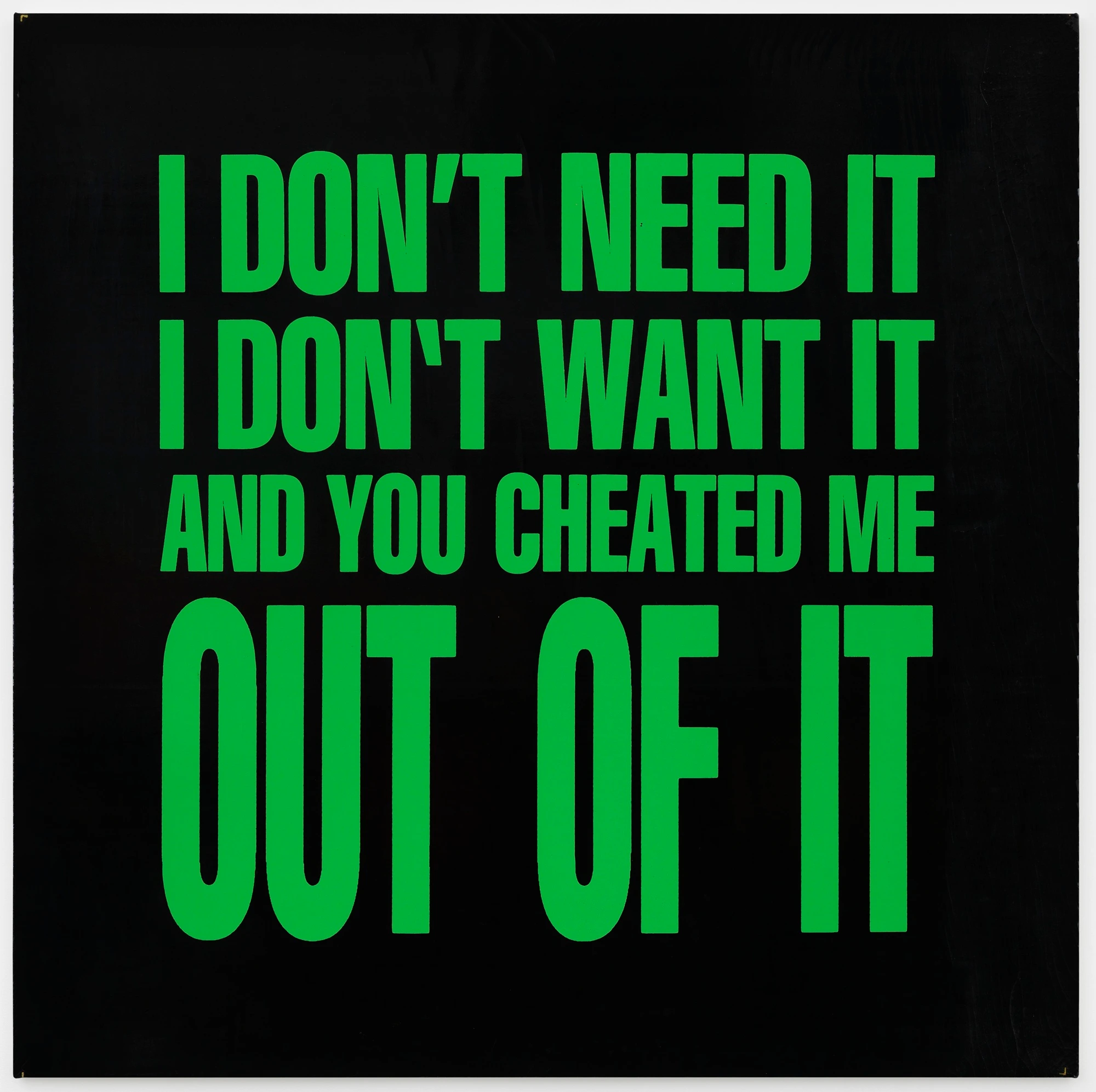 I don’t need it… di John Giorno, serigrafia su vinile del 1989