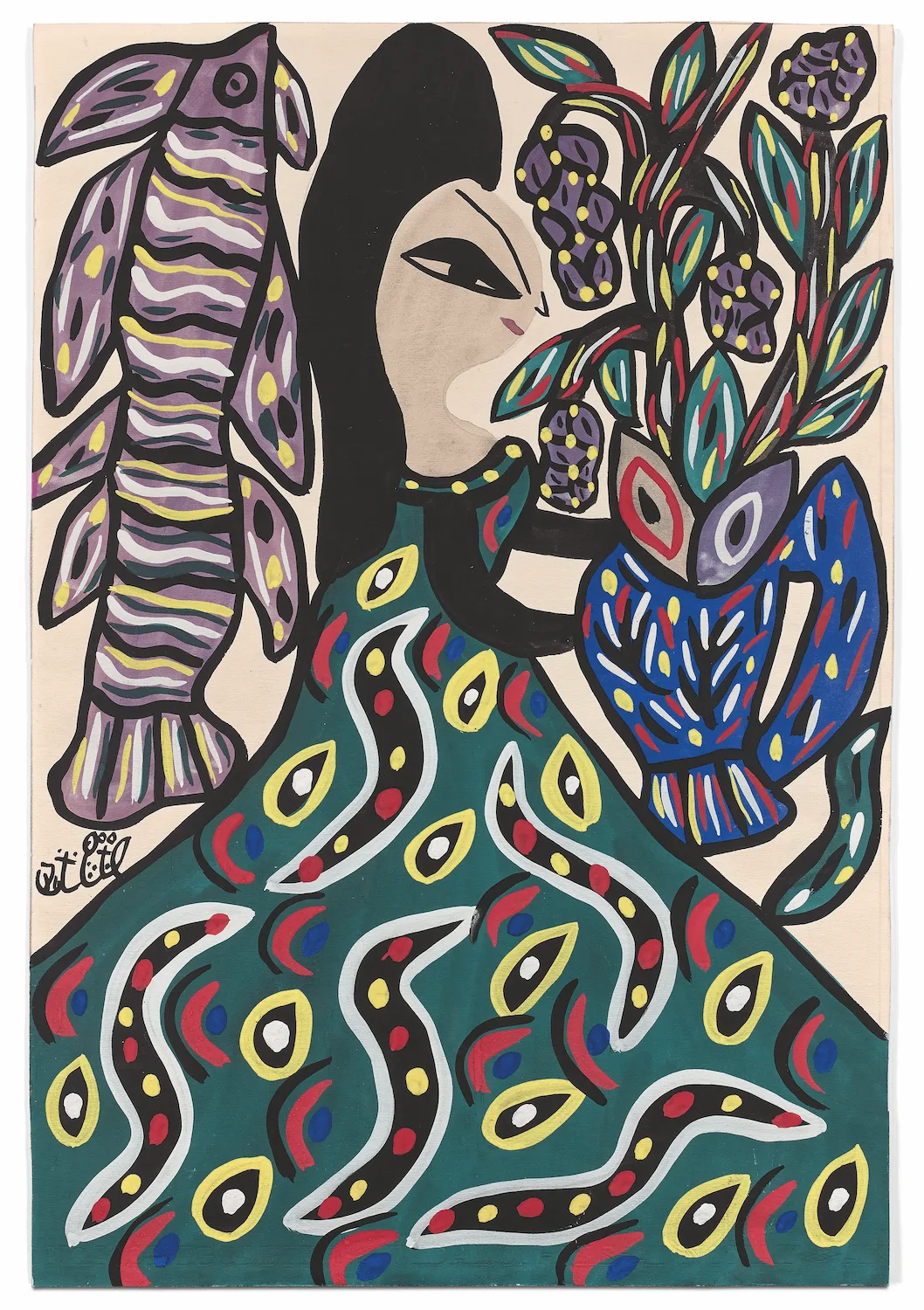 Baya Mahieddine Femme et poisson Elmarsa