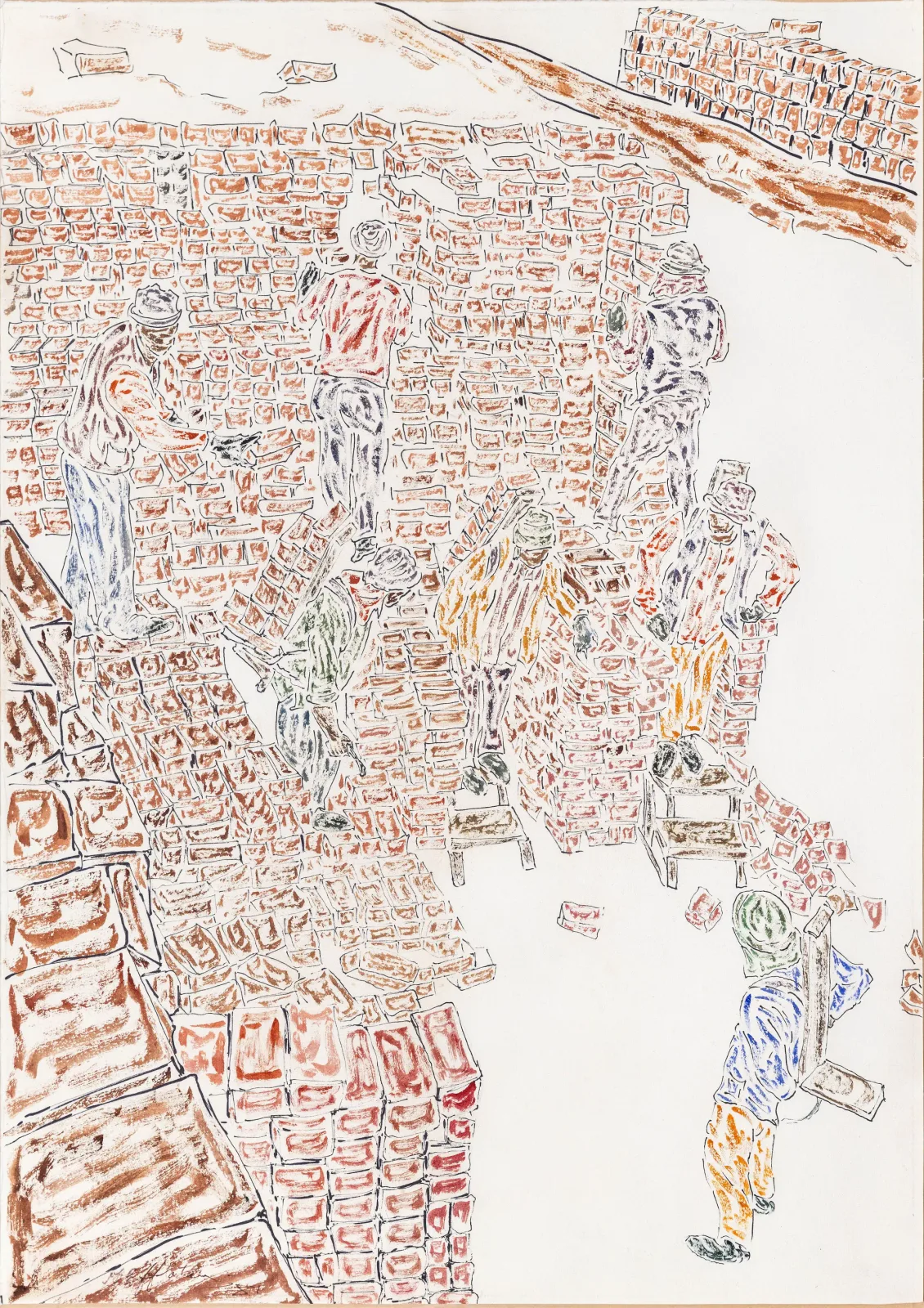 Inji Efflatoun Hommes au Travail, [Men at Work] lilia ben salah