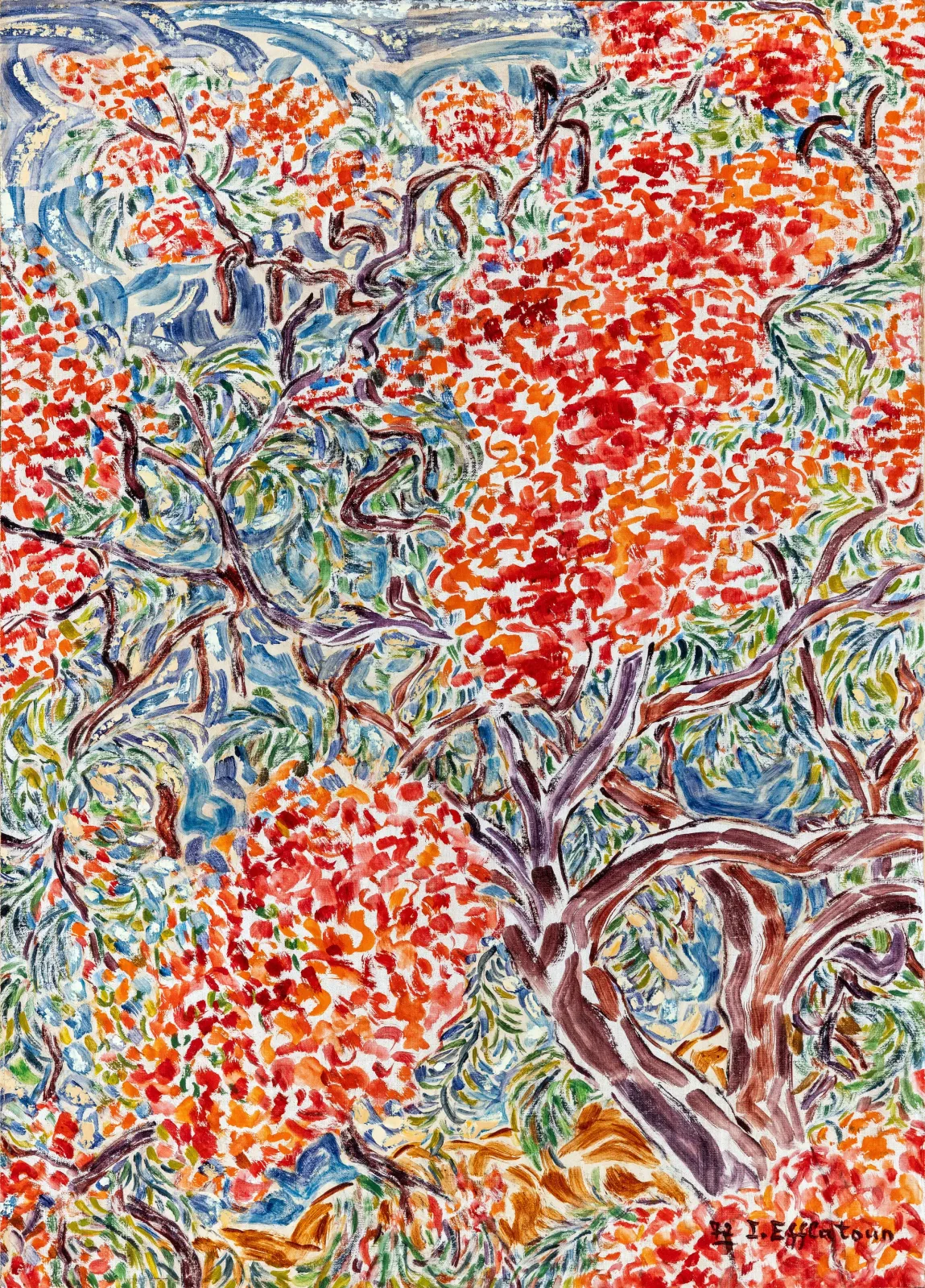 Inji Efflatoun Arbres en Fleurs, [Trees in Bloom] lilia ben salah