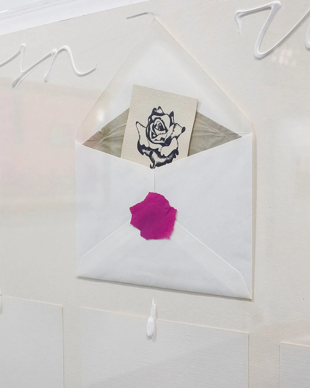 Concetto Pozzati Una mia rosa nera ricevuta Secci
