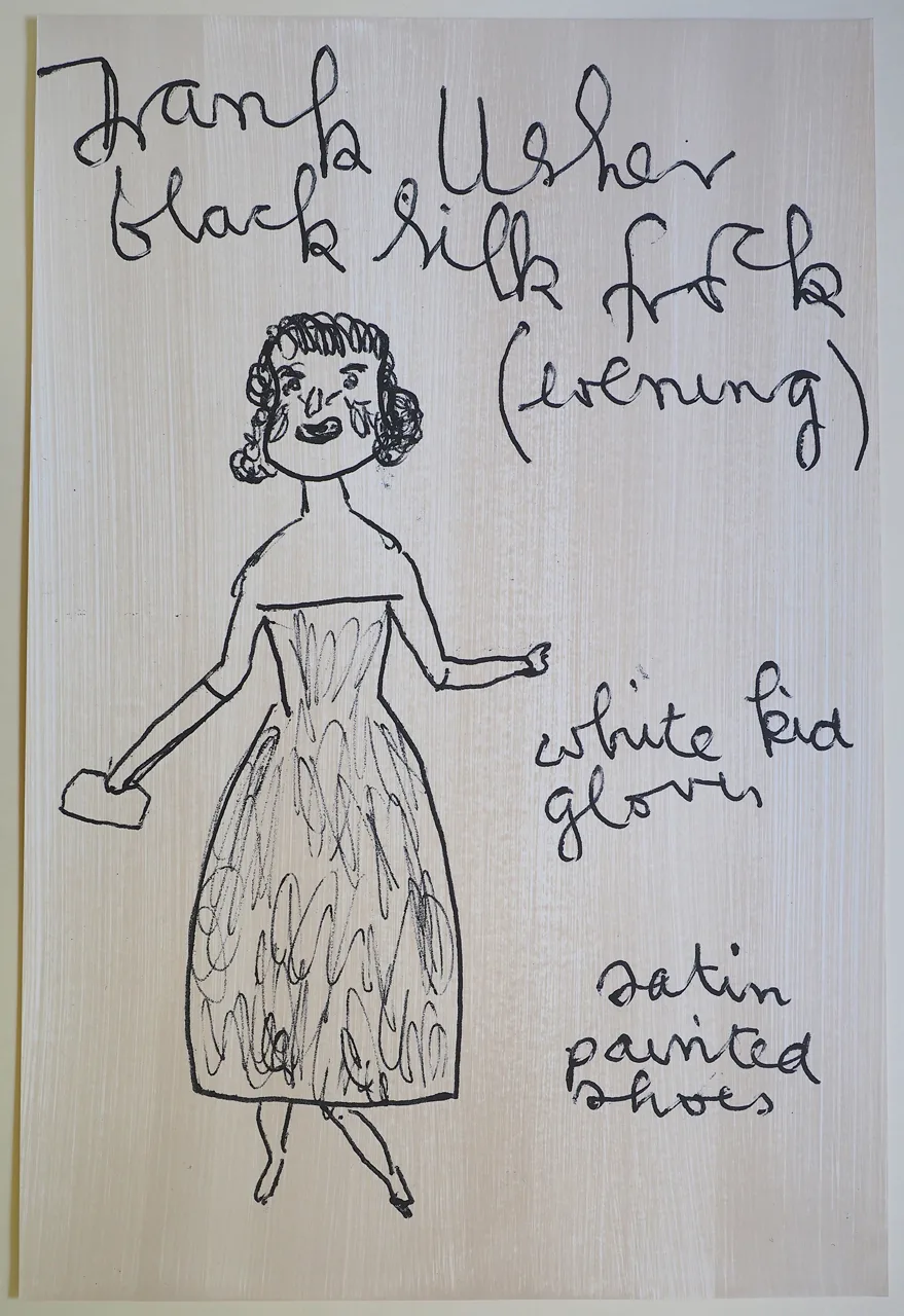 Rose Wylie Girl Now meets Girl Then - Evening Frank Usher with purse René Schmitt